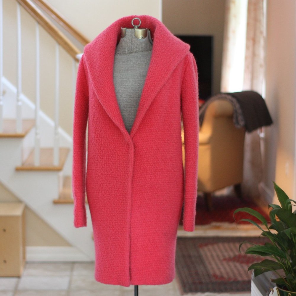 J. Crew Raspberry Pink Curly Felted Wool Jacket - image 1